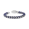 Thumbnail Image 2 of Men's Black & Blue Cord Box Chain Bracelet Stainless Steel 8"
