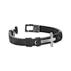 Thumbnail Image 2 of Men's Black Leather Cross Bracelet Stainless Steel 8.5"