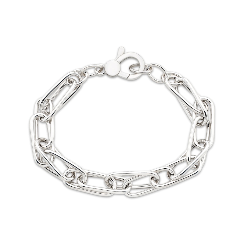 Textured Infinity Link Bracelet Sterling Silver 7.5"