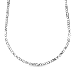 Fancy Link Necklace 5.4mm Solid Sterling Silver 22&quot;