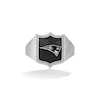 Thumbnail Image 1 of True Fans New England Patriots 1/6 CT. T.W. Diamond and Enamel Shield Ring in Sterling Silver