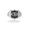 Thumbnail Image 1 of True Fans San Francisco 49ers 1/6 CT. T.W. Diamond and Enamel Shield Ring in Sterling Silver