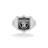 Thumbnail Image 1 of True Fans Las Vegas Raiders 1/6 CT. T.W. Diamond and Enamel Shield Ring in Sterling Silver