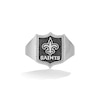 Thumbnail Image 1 of True Fans New Orleans Saints 1/6 CT. T.W. Diamond and Enamel Shield Ring in Sterling Silver