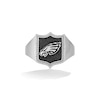 Thumbnail Image 1 of True Fans Philadelphia Eagles 1/6 CT. T.W. Diamond and Enamel Shield Ring in Sterling Silver