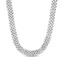 Solid Braided Chain Necklace Sterling Silver 16&quot;