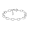 Thumbnail Image 1 of Hollow Rolo Chain Bracelet Sterling Silver 8.25&quot;