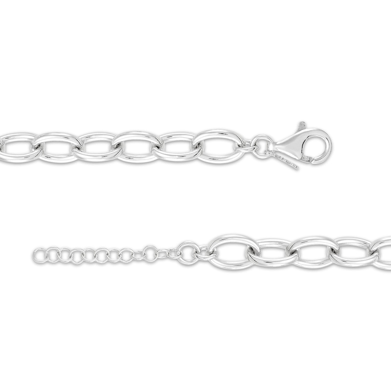 Main Image 3 of Hollow Rolo Chain Bracelet Sterling Silver 8.25&quot;