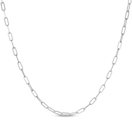 Solid Paperclip Chain Necklace 3.5mm Sterling Silver 18&quot;