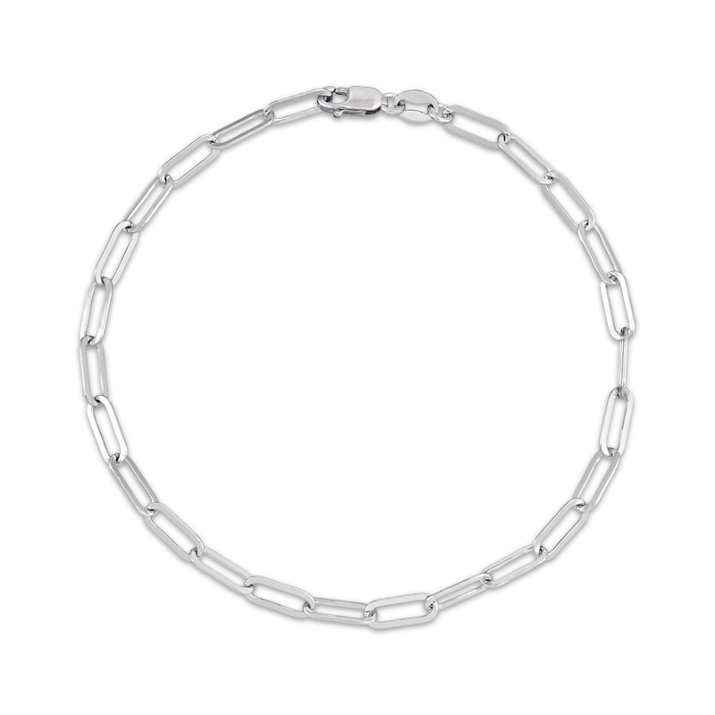 Solid Paperclip Chain Bracelet 3.5mm Sterling Silver 7.5