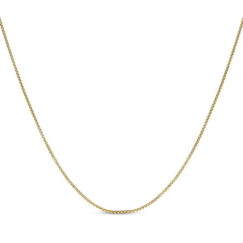 Solid Round Box Chain Necklace 2mm Yellow Ion-Plated Stainless Steel 18"