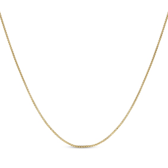 Solid Round Box Chain Necklace 2mm Yellow Ion-Plated Stainless Steel 24"