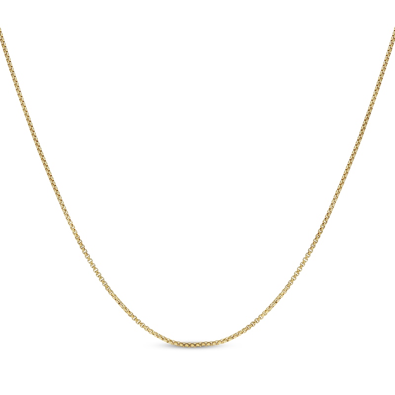 Solid Round Box Chain Necklace 2mm Yellow Ion-Plated Stainless Steel 24 ...