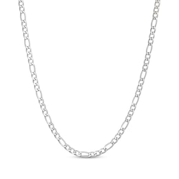 Solid Figaro Chain Necklace 4mm Stainless Steel 18&quot;