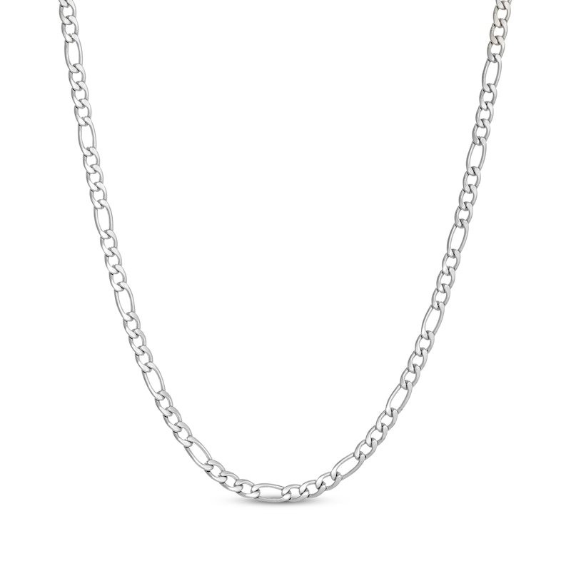 Main Image 1 of Solid Figaro Chain Necklace 4mm Stainless Steel 18&quot;