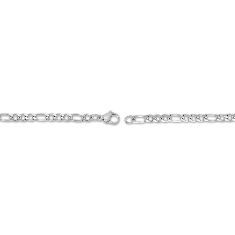 Main Image 3 of Solid Figaro Chain Necklace 4mm Stainless Steel 18&quot;