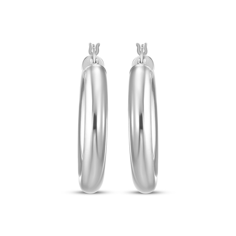 Tube Hoop Earrings Sterling Silver 40mm