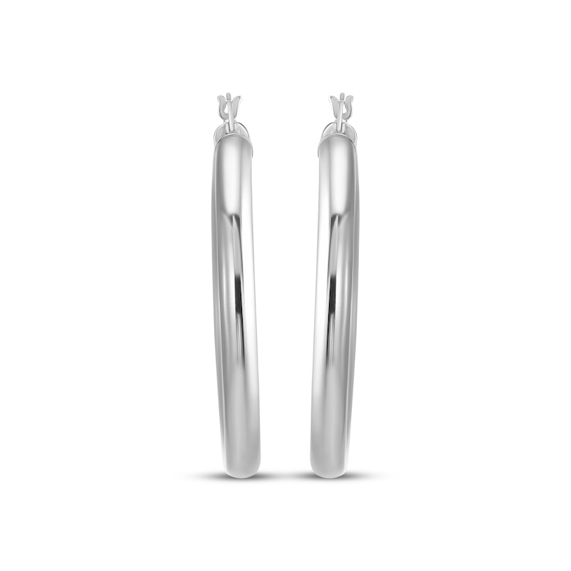 Tube Hoop Earrings Sterling Silver 30mm