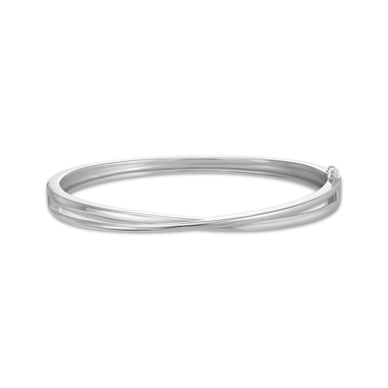 Crossover Bangle Bracelet Sterling Silver 7.5"