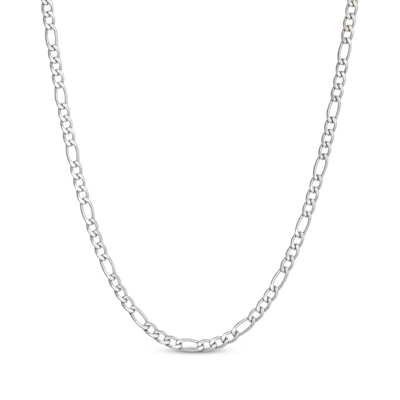 Solid Figaro Chain Necklace 4mm Stainless Steel 24"