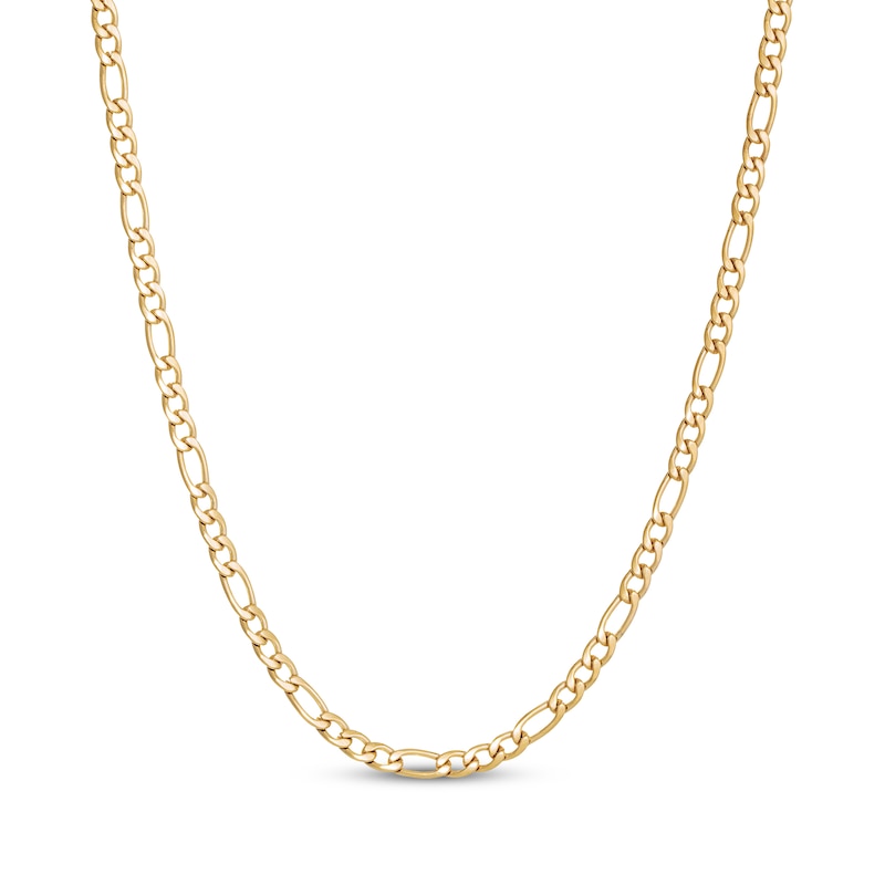 Main Image 1 of Solid Figaro Chain Necklace 4mm Yellow Ion-Plated Stainless Steel 18&quot;