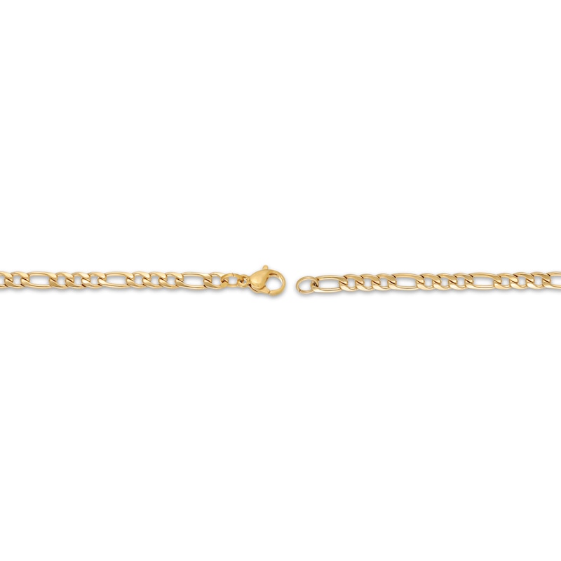 Main Image 3 of Solid Figaro Chain Necklace 4mm Yellow Ion-Plated Stainless Steel 18&quot;