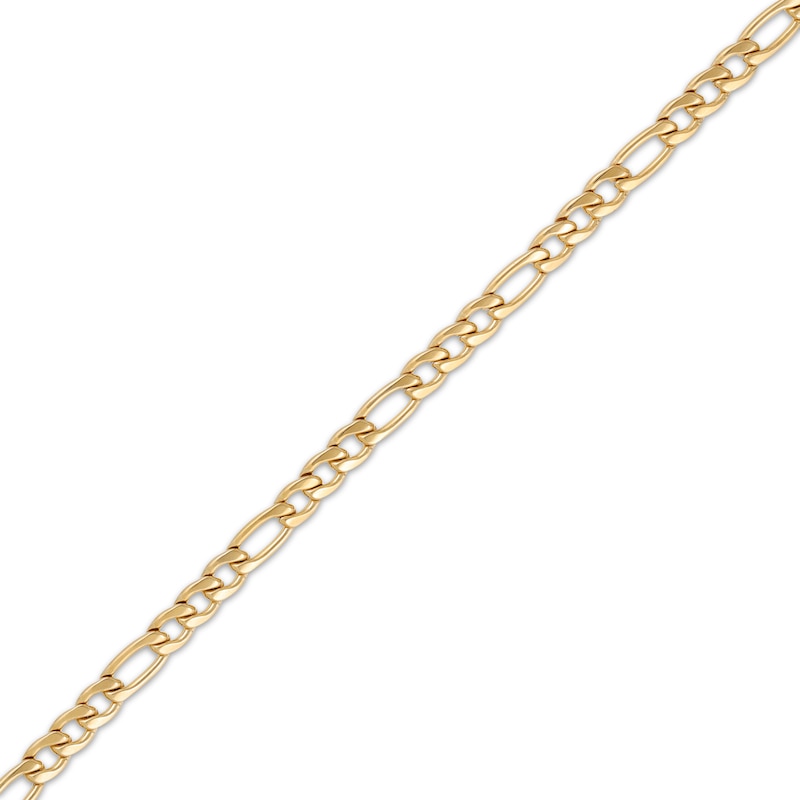 Solid Figaro Chain Necklace 4mm Yellow Ion-Plated Stainless Steel 30"