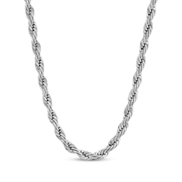 Solid Rope Chain Necklace 4mm Stainless Steel 18&quot;