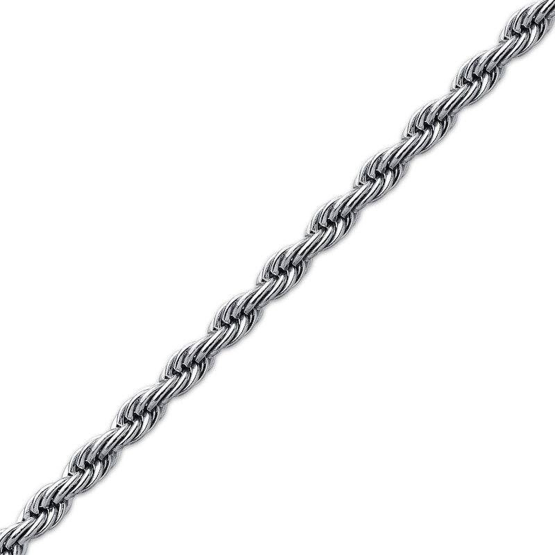 Solid Rope Chain Necklace 4mm Stainless Steel 22"