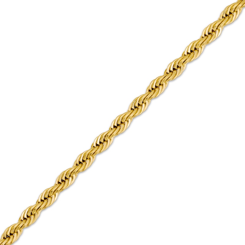 Main Image 2 of Solid Rope Chain Necklace 4mm Yellow Ion-Plated Stainless Steel 20&quot;