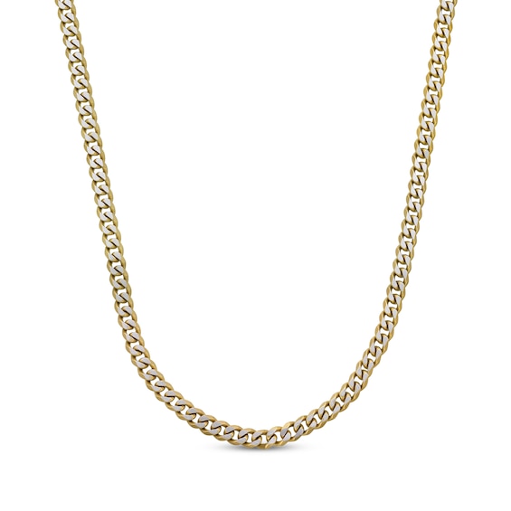 Solid Curb Chain Necklace 8mm Stainless Steel & Yellow Ion Plating 24"