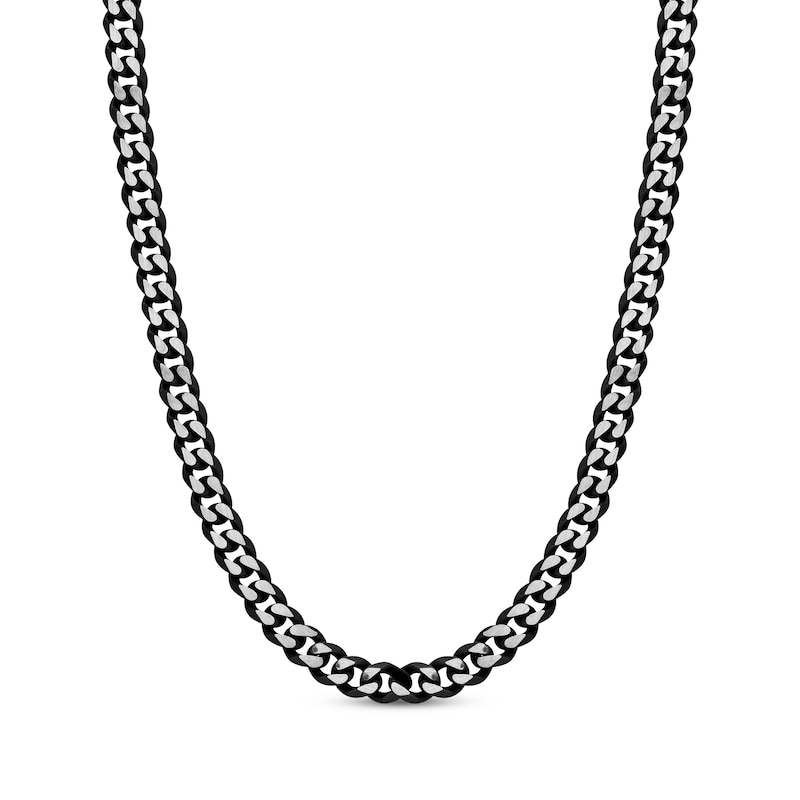 Main Image 1 of Solid Curb Chain Necklace 8mm Stainless Steel & Black Ion Plating 20&quot;