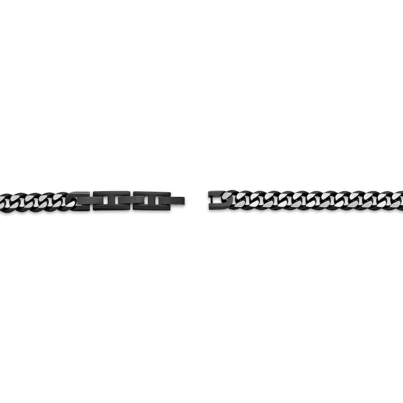 Main Image 3 of Solid Curb Chain Necklace 8mm Stainless Steel & Black Ion Plating 20&quot;