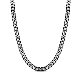 Curb Chain Necklace 8mm Solid Stainless Steel & Black Ion Plating 22&quot;