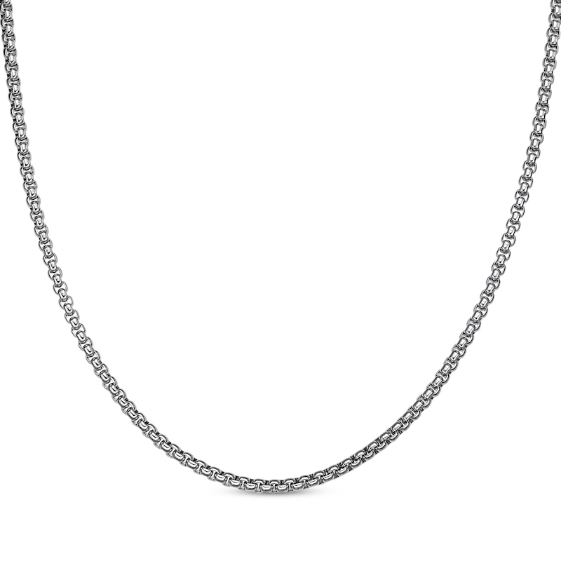 Main Image 1 of Solid Round Box Chain Necklace 3.5mm Stainless Steel 18&quot;