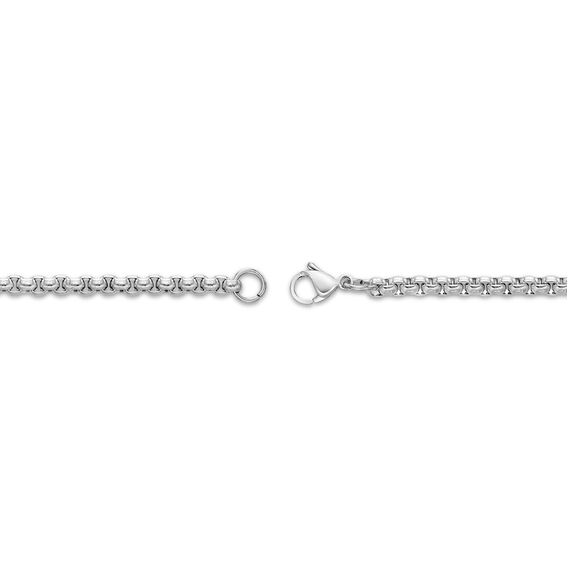 Main Image 3 of Solid Round Box Chain Necklace 3.5mm Stainless Steel 18&quot;