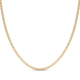 Round Box Chain Necklace 3.5mm Yellow Ion-Plated Solid Stainless Steel 18&quot;