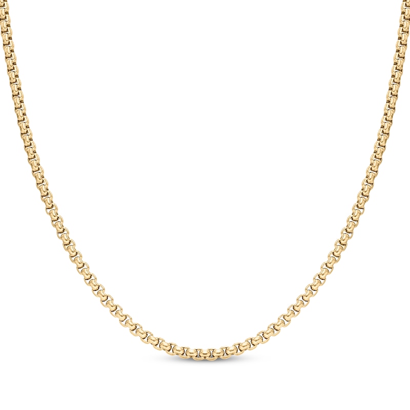 Main Image 1 of Solid Round Box Chain Necklace 3.5mm Yellow Ion-Plated Stainless Steel 18&quot;