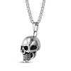 Thumbnail Image 2 of Men's Skull Necklace Black Ion-Plated Stainless Steel 24&quot;