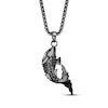 Thumbnail Image 2 of Men's Black Spinel Koi Necklace Gunmetal Ion-Plated Stainless Steel 24&quot;