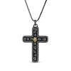 Thumbnail Image 1 of Men's Skull Cross Necklace Stainless Steel with Black & Yellow Ion Plating 24&quot;