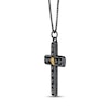 Thumbnail Image 2 of Men's Skull Cross Necklace Stainless Steel with Black & Yellow Ion Plating 24&quot;