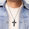 Thumbnail Image 4 of Men's Skull Cross Necklace Stainless Steel with Black & Yellow Ion Plating 24&quot;