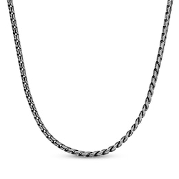 Solid Antique Finish Box Chain Necklace 5mm Stainless Steel 24&quot;