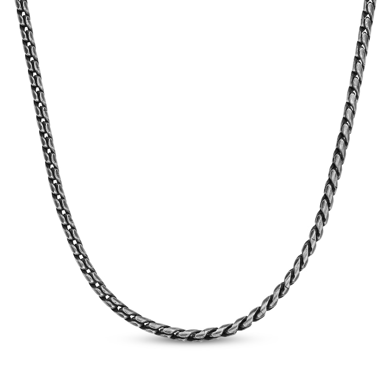 Solid Antique Finish Box Chain Necklace 5mm Stainless Steel 24"