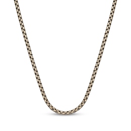 Solid Box Chain Necklace 4mm Yellow Ion-Plated Stainless Steel 22&quot;