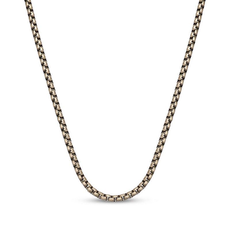 Main Image 1 of Solid Box Chain Necklace 4mm Yellow Ion-Plated Stainless Steel 22&quot;