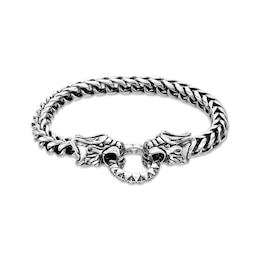 Men's Dragon Head Wheat Chain Bracelet Stainless Steel 8.5&quot;