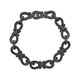Men's Omega Link Bracelet Black Ion-Plated Stainless Steel 8.5&quot;