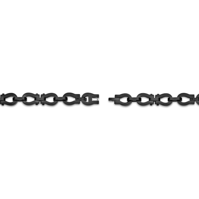 Men's Omega Link Bracelet Black Ion-Plated Stainless Steel 8.5"